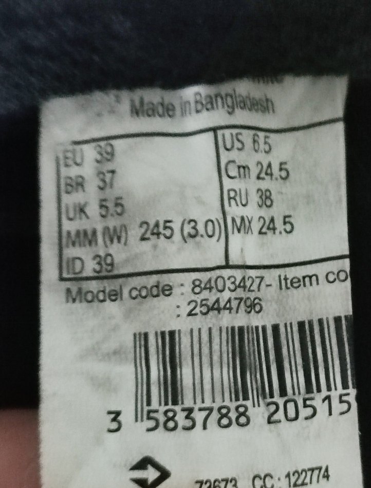 Decathlon Newfell PW 100 spor ayakkabı 39 numara - Görsel 2