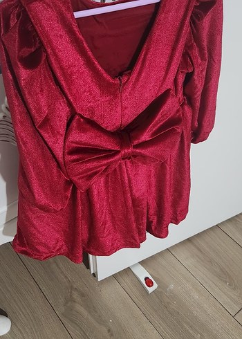 Zara Bordo Kız Çocuk Fırfırlı Uzun Kollu Elbise Kadife
