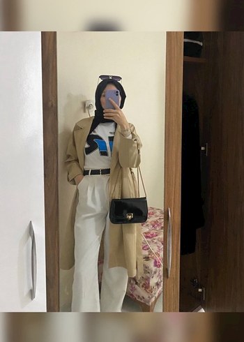 Bej Uzun Kadın Trençkot - Görsel 2