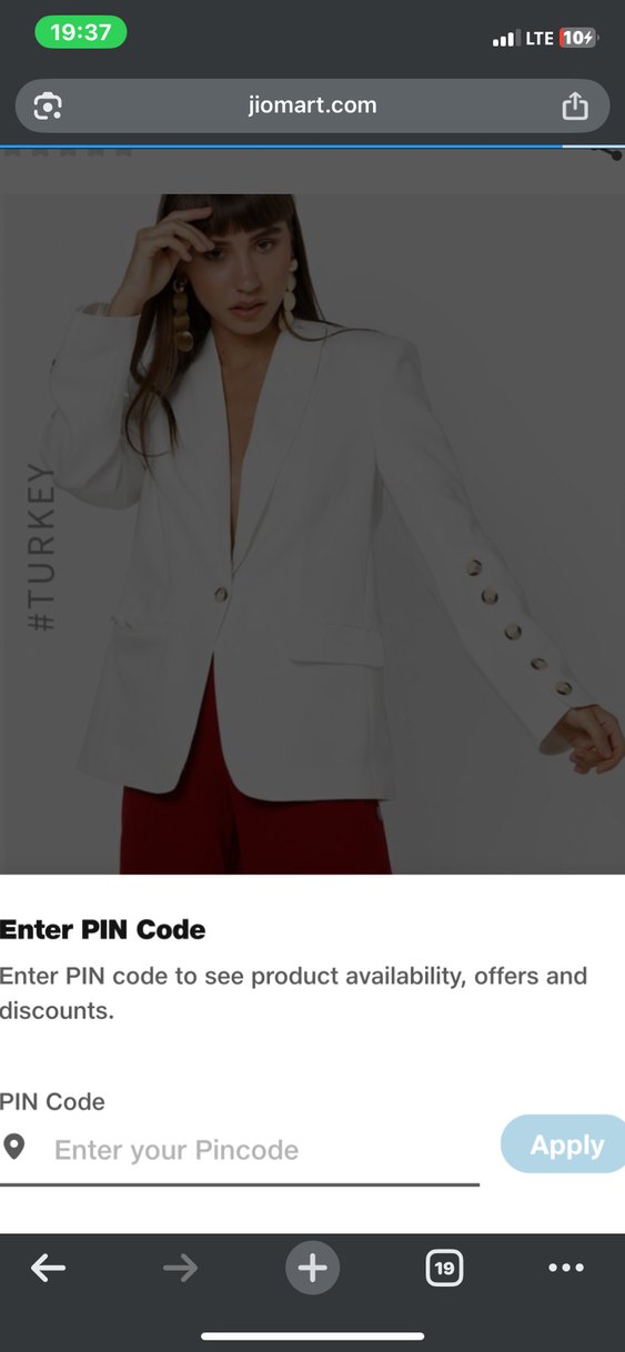 Düğmeli Beyaz Kadın Midi Blazer - Görsel 4