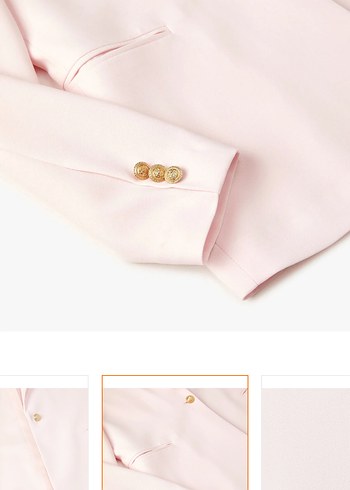 Pembe Kadın Tek Düğmeli Blazer Ceket - Görsel 2