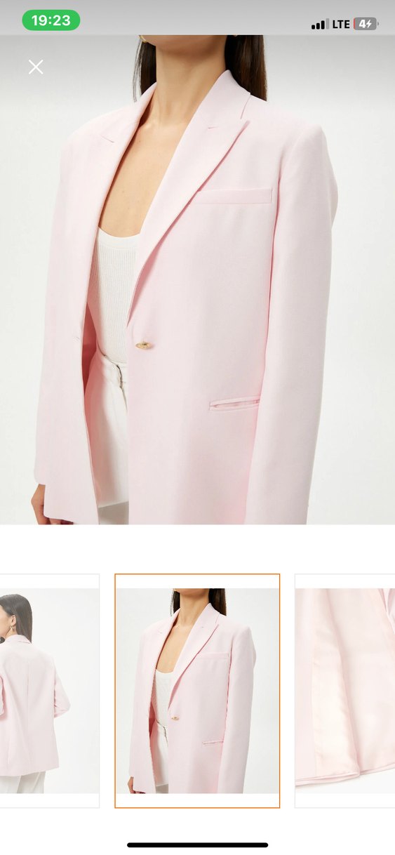 Pembe Kadın Tek Düğmeli Blazer Ceket - Görsel 3