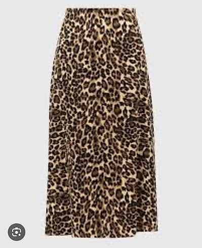 Leopar desenli etek