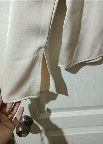 Bej Drapeli Uzun Kollu Bluz - Görsel 4