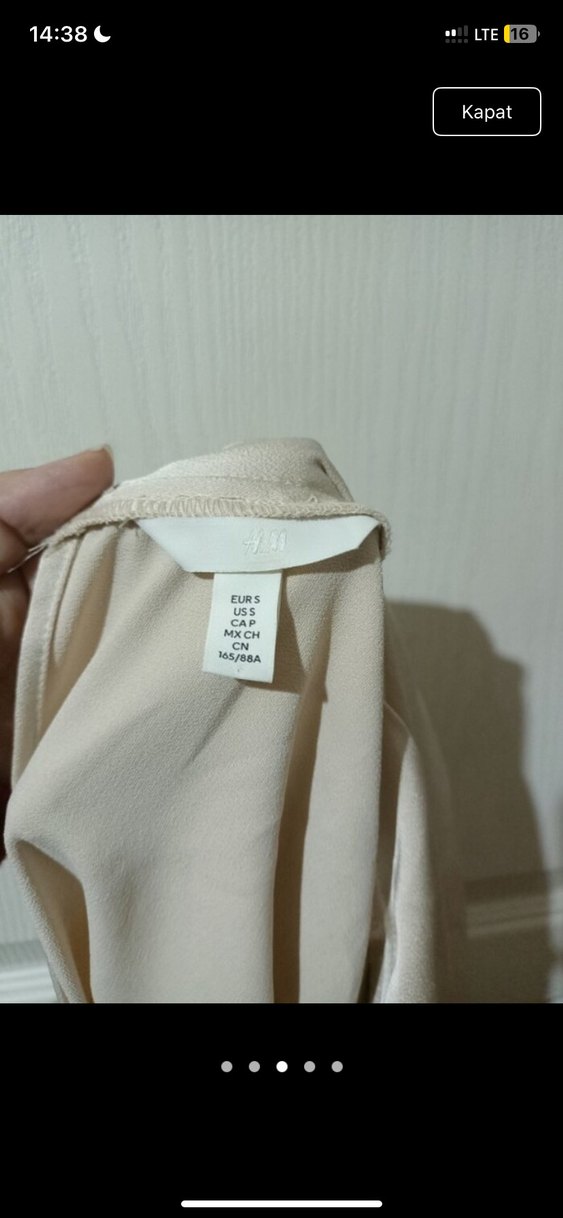 Bej Drapeli Uzun Kollu  Bluz - Görsel 5