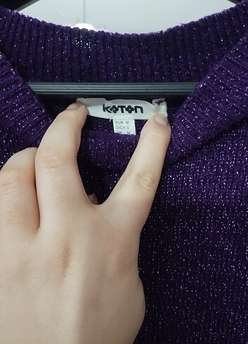 Koton KOTON MARKA MOR SİMLİ KAZAK