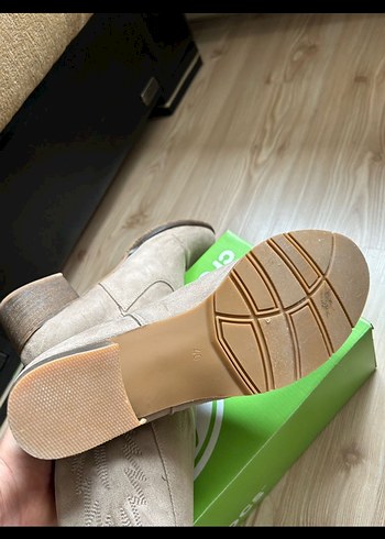 Bej Süet Kadın Dolgu Topuklu Bot - Görsel 7