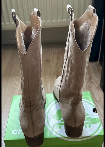 Bej Süet Kadın Dolgu Topuklu Bot - Görsel 2