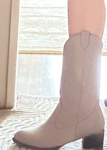 Bej Süet Kadın Dolgu Topuklu Bot - Görsel 8