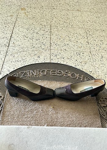 Kahverengi Süet Kadın Klasik Topuklu Ayakkabı - Görsel 4