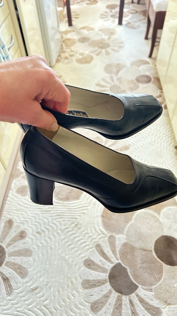 Canlo Ventini Siyah kalın topuklu Klasik Kadın Ayakkabı - Görsel 3