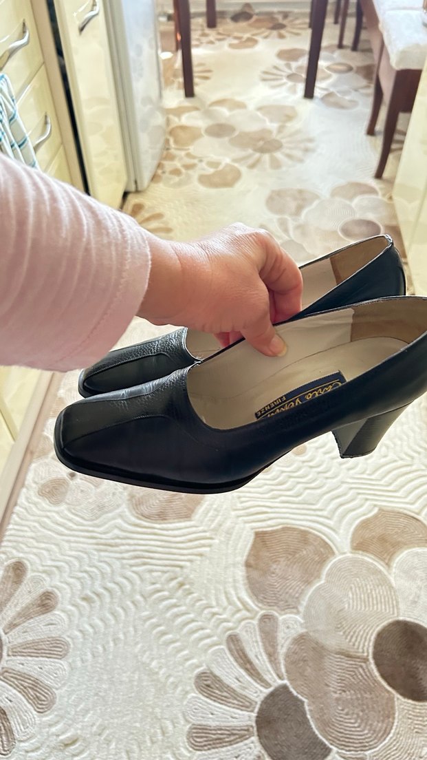 Canlo Ventini Siyah kalın topuklu Klasik Kadın Ayakkabı - Görsel 4