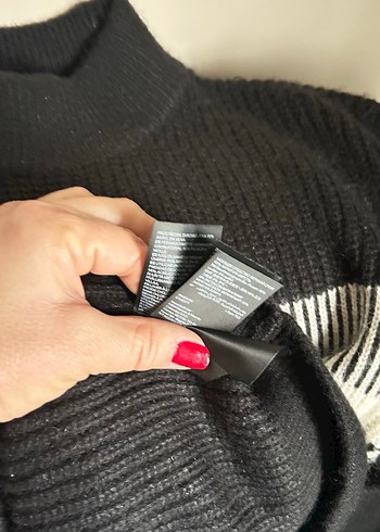 Lacivert Beyaz Çizgili Yarım Balıkçı Kazak - Görsel 7