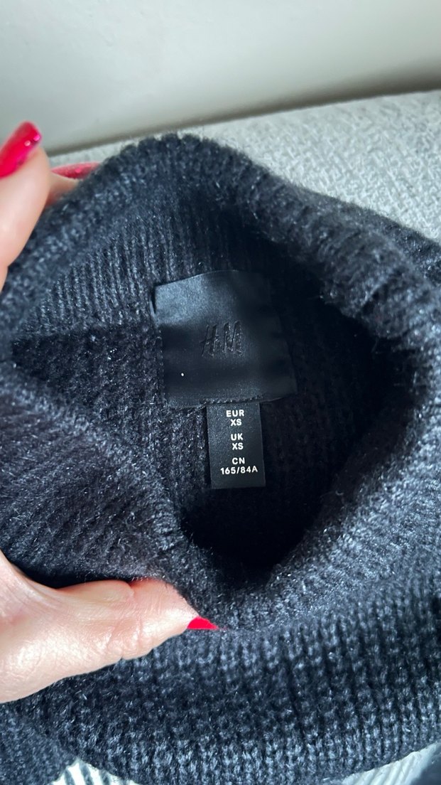 Lacivert Beyaz Çizgili Yarım Balıkçı Kazak - Görsel 4