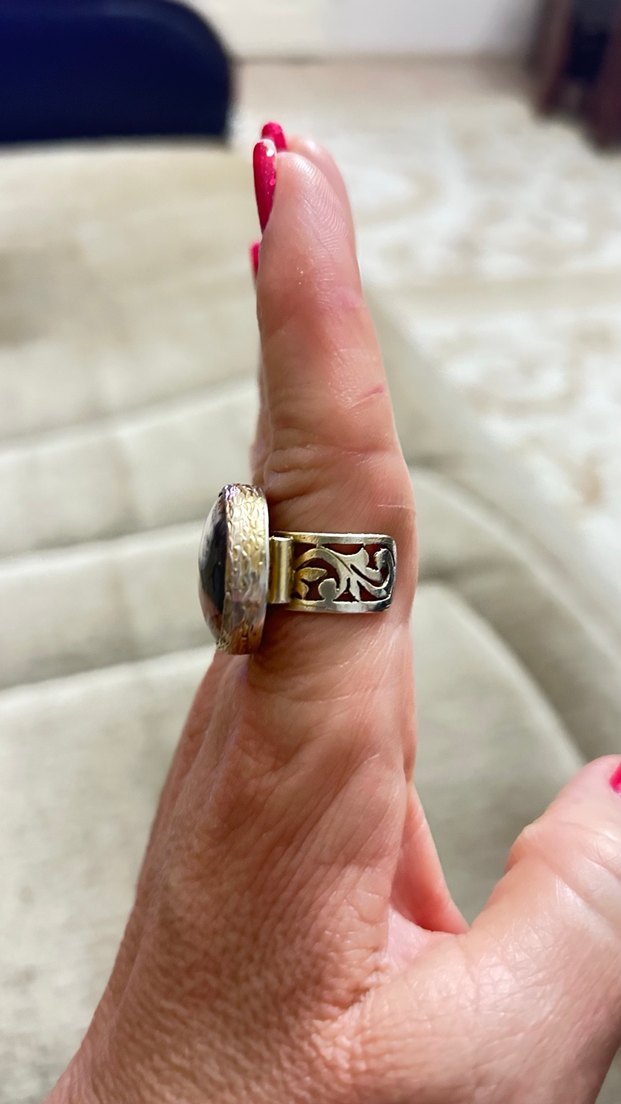 Osmanlı figürlü fümüş yüzük - Görsel 4