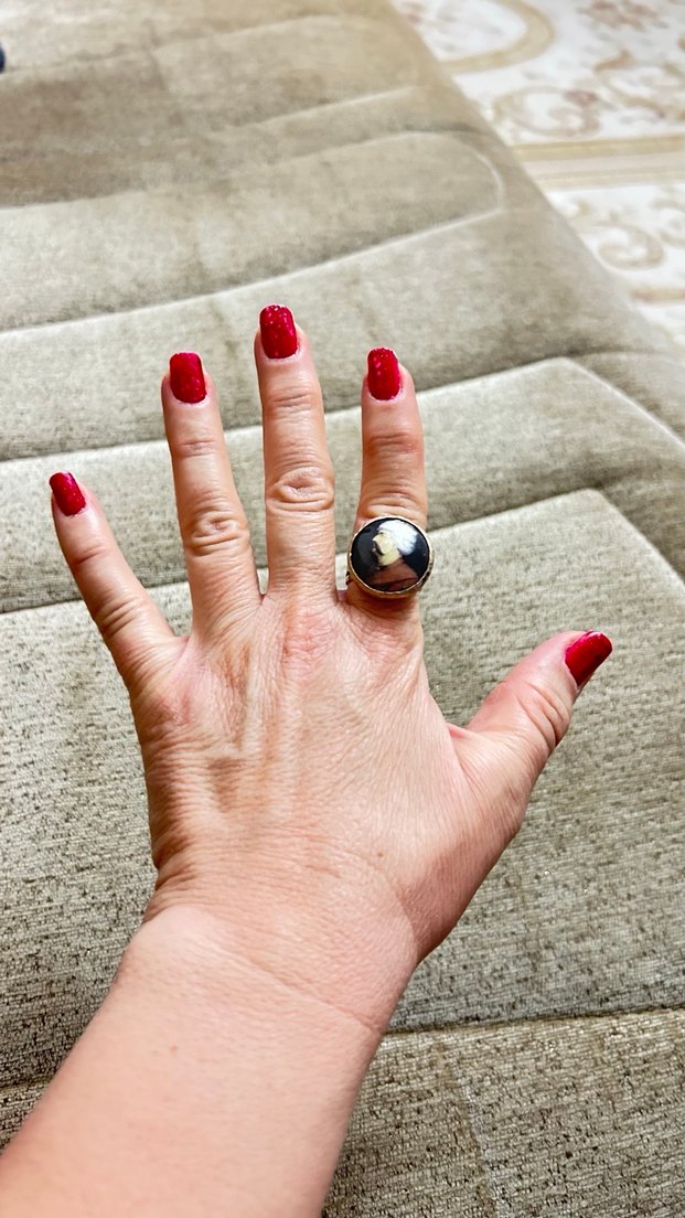 Osmanlı figürlü fümüş yüzük - Görsel 3