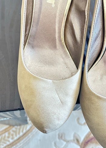 Krem Stiletto Topuklu Kadın Ayakkabı - Görsel 3