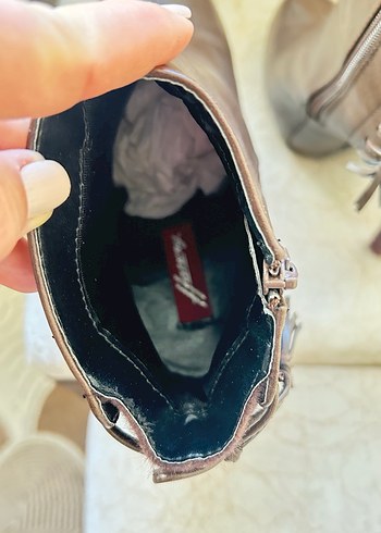 Kahverengi Deri Tokalı Stiletto Kadın Bot - Görsel 12