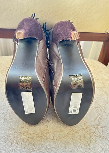 Kahverengi Deri Tokalı Stiletto Kadın Bot - Görsel 7
