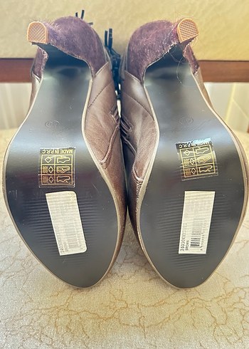 Kahverengi Deri Tokalı Stiletto Kadın Bot - Görsel 8