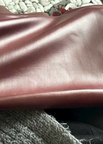 Bordo Deri Kemerli Kadın Pantolon - Görsel 8