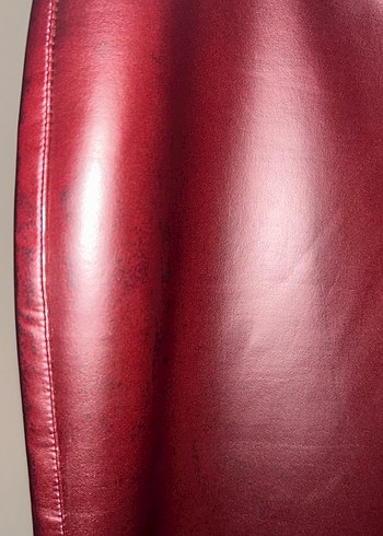 Bordo Deri Kemerli Kadın Pantolon - Görsel 7