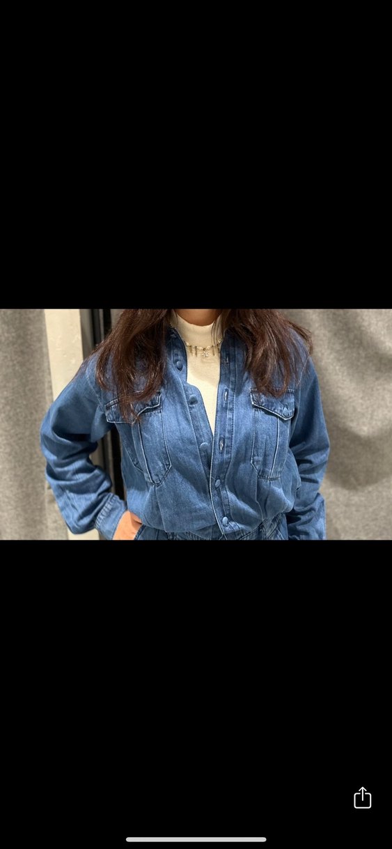 Kadın Lacivert Kot Tulum, Uzun Kollu - Görsel 3