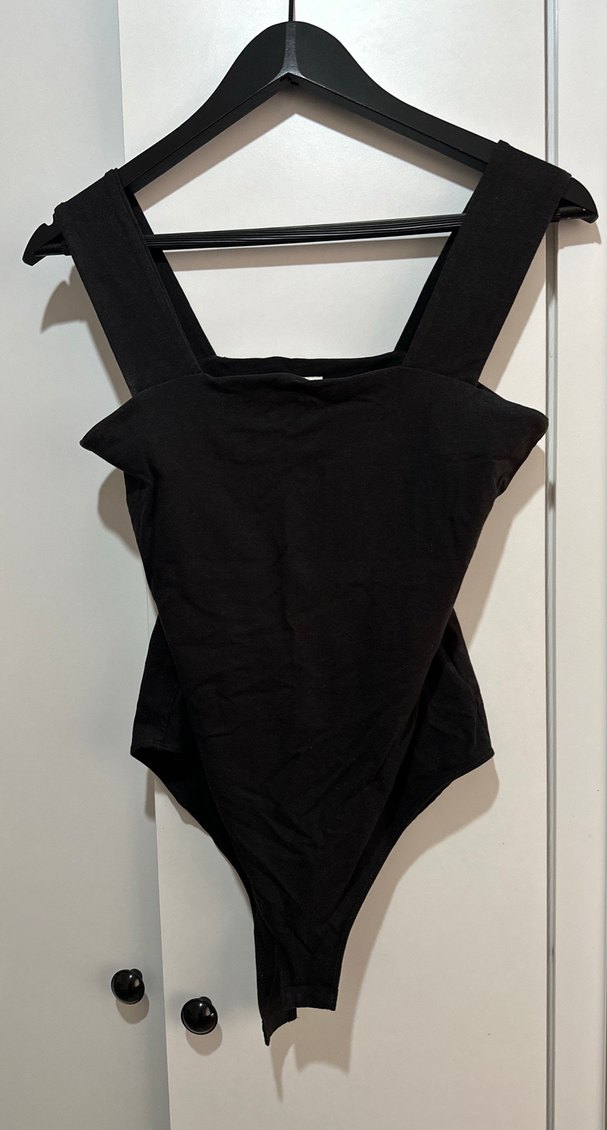 Siyah Kalın Askılı Bodysuit - Görsel 5