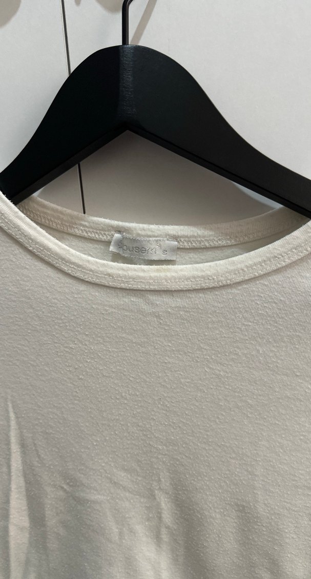 Beyaz Kadın Kısa Kollu Crop Tişört - Görsel 4