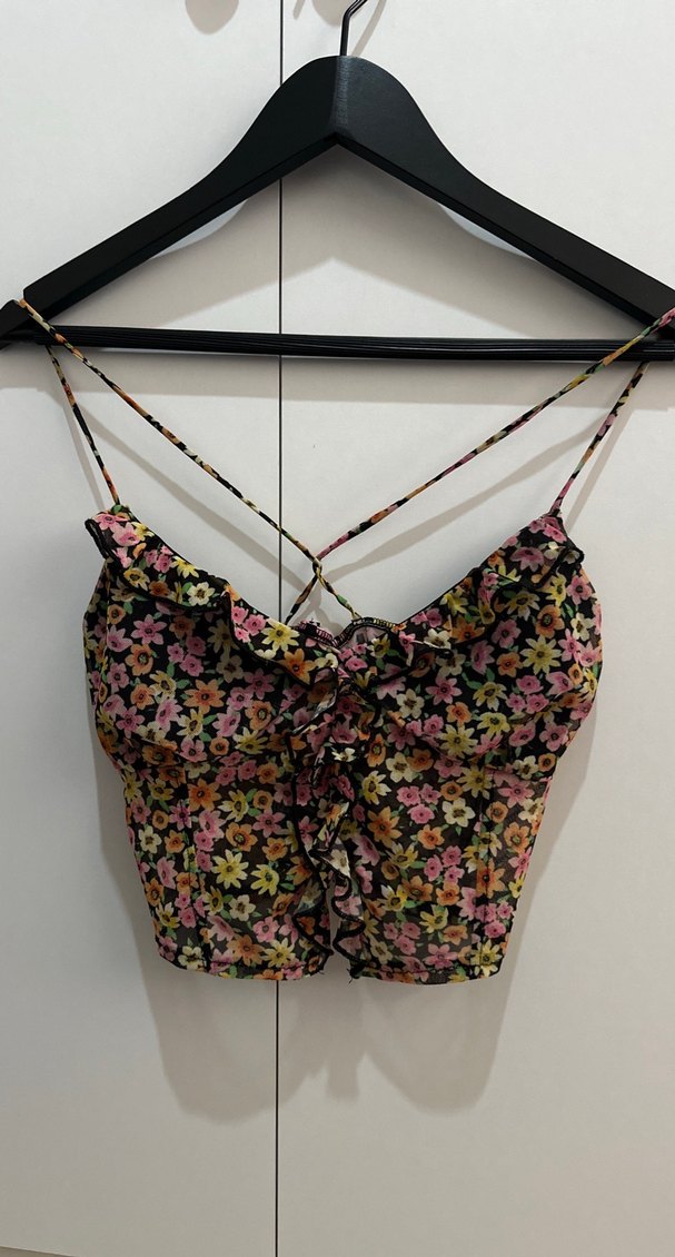 Çiçek Desenli Bohem Mini Büstiyer - Görsel 2