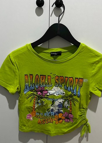 Renkli Baskılı Yeşil Mini Tişört - Görsel 4