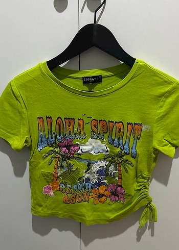 Renkli Baskılı Yeşil Mini Tişört - Görsel 2