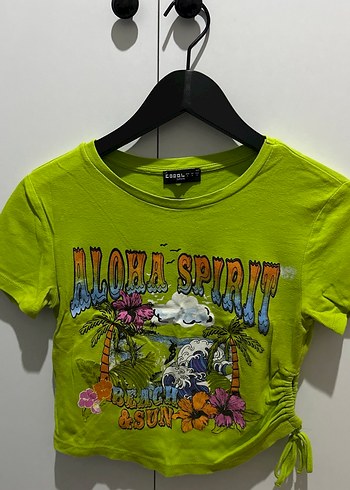 Renkli Baskılı Yeşil Mini Tişört - Görsel 6