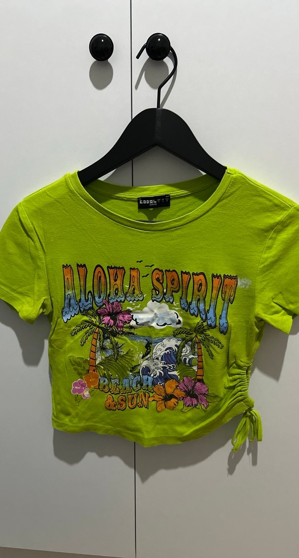 Renkli Baskılı Yeşil Mini Tişört - Görsel 2