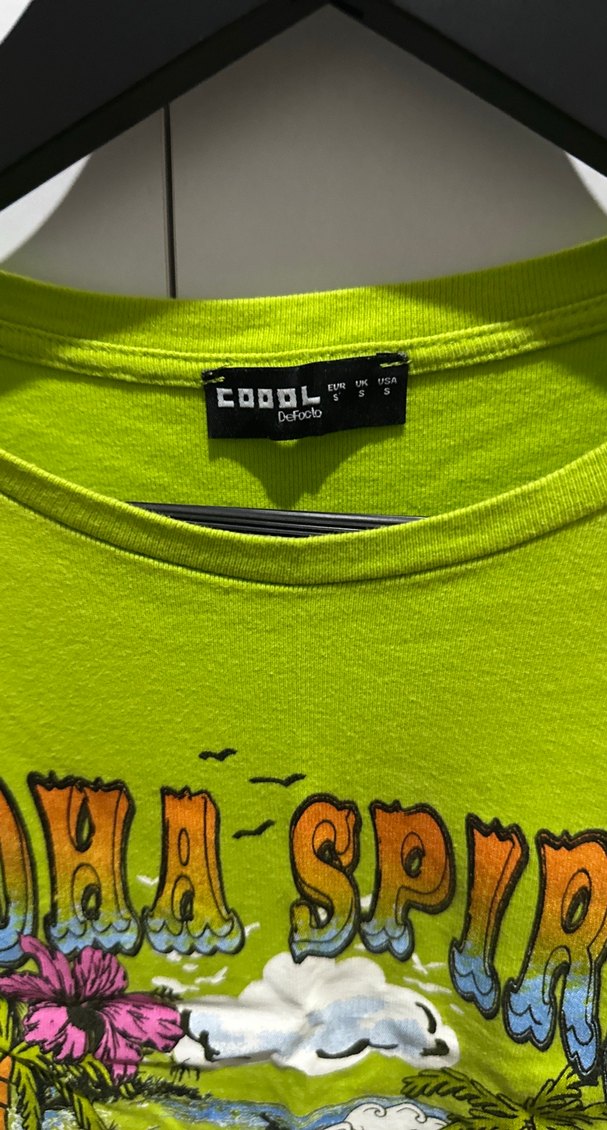 Renkli Baskılı Yeşil Mini Tişört - Görsel 5