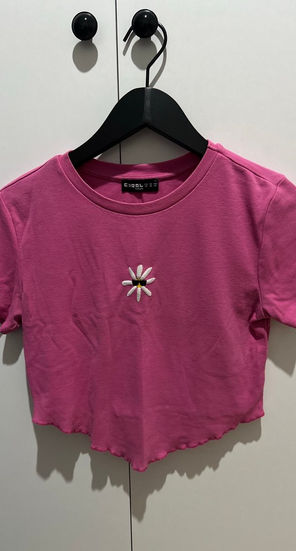 Pembe Crop Tişört - Görsel 2