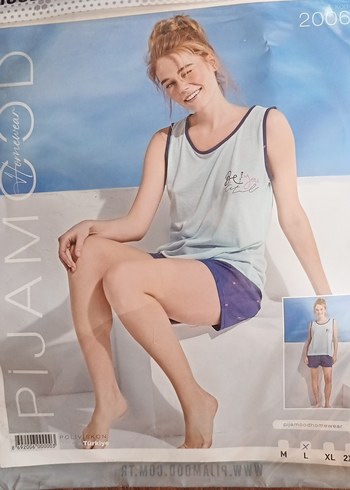 Diger Mavi Tie-Dye Pamuklu Mini Pijama Takımı