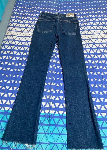 s Beden Kadın Lacivert Denim geniş paçaJean