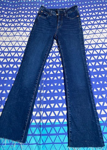 Kadın Lacivert Denim geniş paçaJean