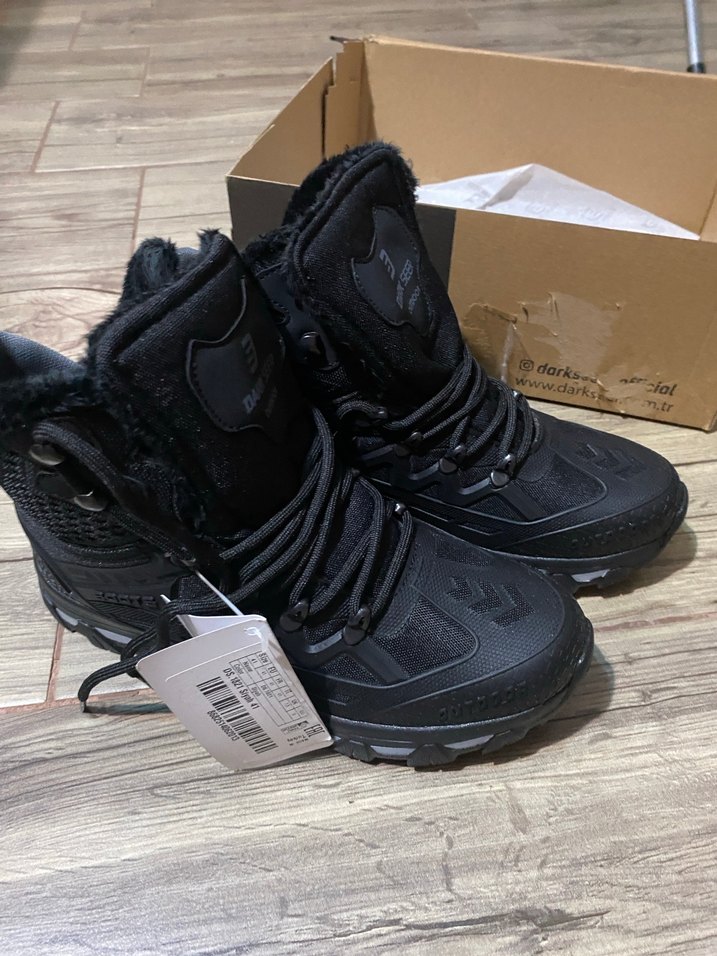 Siyah Erkek Outdoor Kauçuk Botlar Velcro - Görsel 2