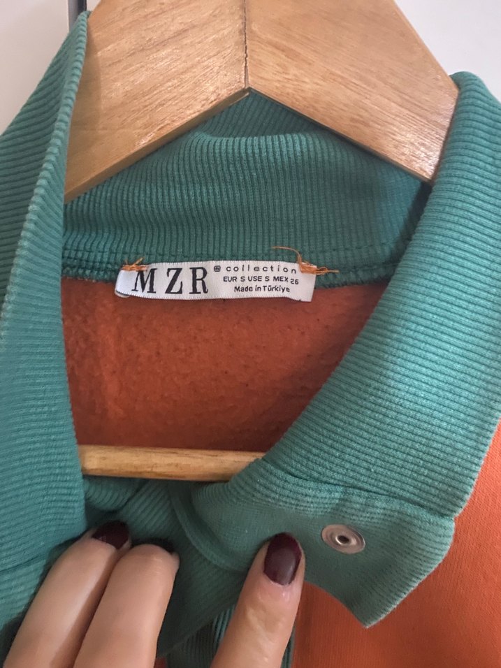 Kadın Leopar Desenli Düğmeli Sweatshirt - Görsel 2