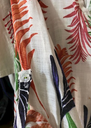 Çok Renkli Bohem Uzun Kollu Gömlek - Görsel 3