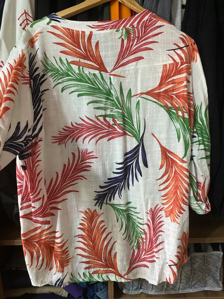 Çok Renkli Bohem Uzun Kollu Gömlek - Görsel 2