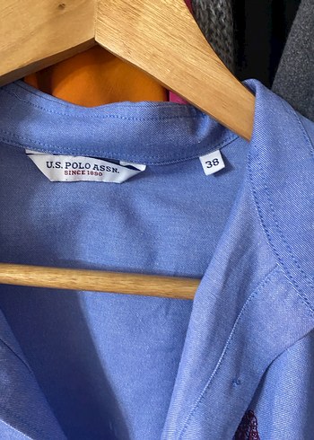 Mavi Uzun Kollu Keten Kadın Gömlek - Görsel 3