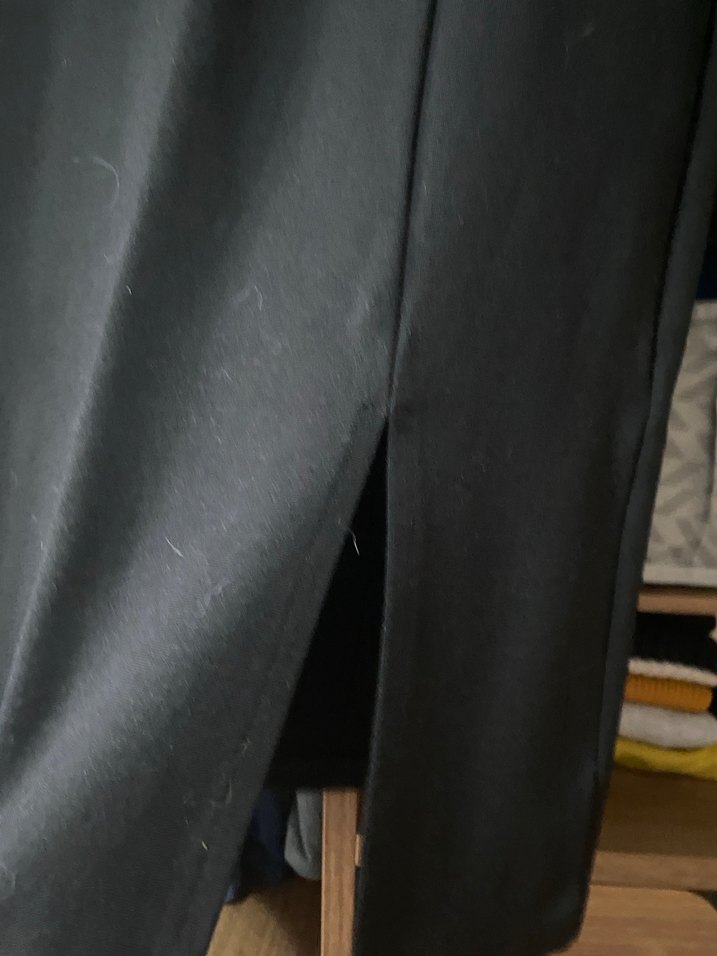 Siyah Midi Kadın çelik kumaş Elbise - Görsel 4