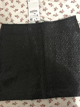 s Beden siyah Renk Zara mini deri etek