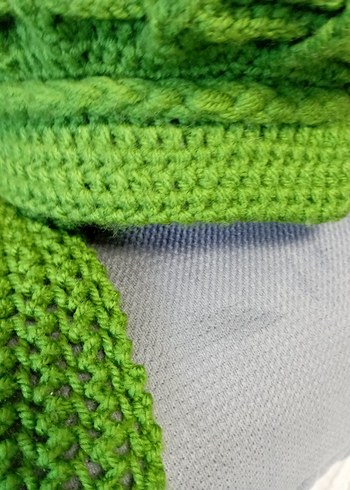Örgü Yeşil Kadın Bere - Görsel 4