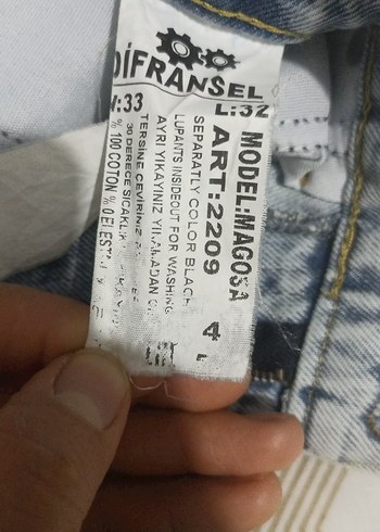 Kadın Mavi Bol Kesim Midi Kot Pantolon - Görsel 5