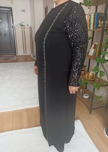 Siyah Uzun Kollu Drapeli Gotik Elbise - Görsel 6