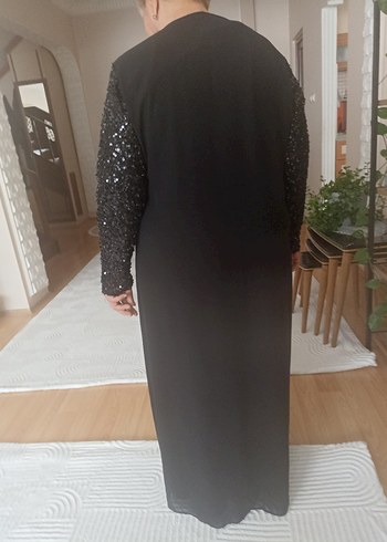 Siyah Uzun Kollu Drapeli Gotik Elbise - Görsel 5